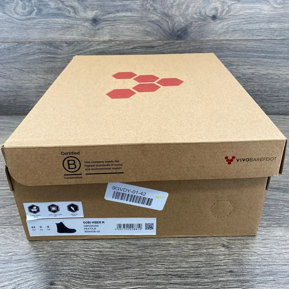 Vivobarefoot Gobi Hiber M Mens 9 Black Obsidian Primaloft Barefoot Winter Boots